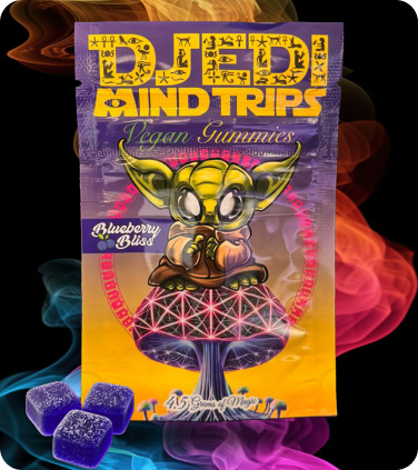 Blueberry Bliss Magic Gummies infused with sacred fungi